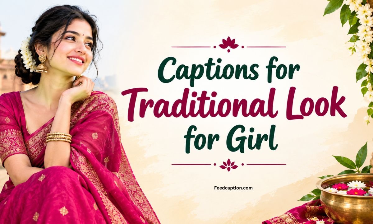 Captions for Traditional Look for Girl
